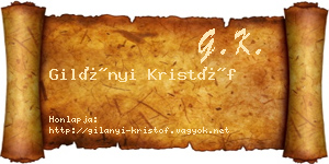 Gilányi Kristóf névjegykártya