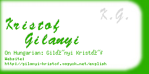 kristof gilanyi business card